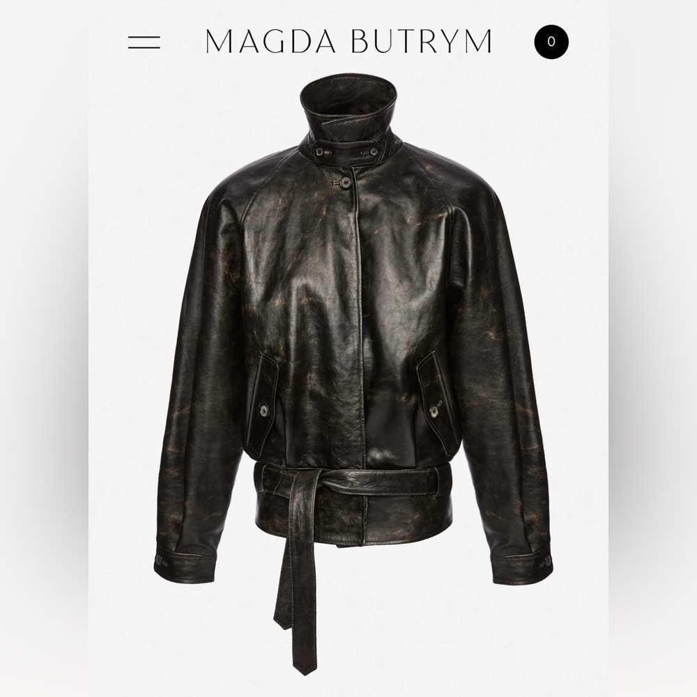 Magda Butrym Belted Leather Jacket